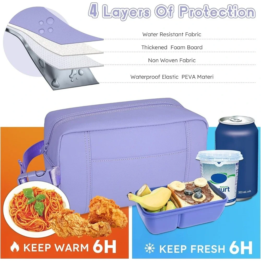 NOL Natural Organic Lifestyle Freezable Snack Bag, Leakproof Cooler Lunch Bag